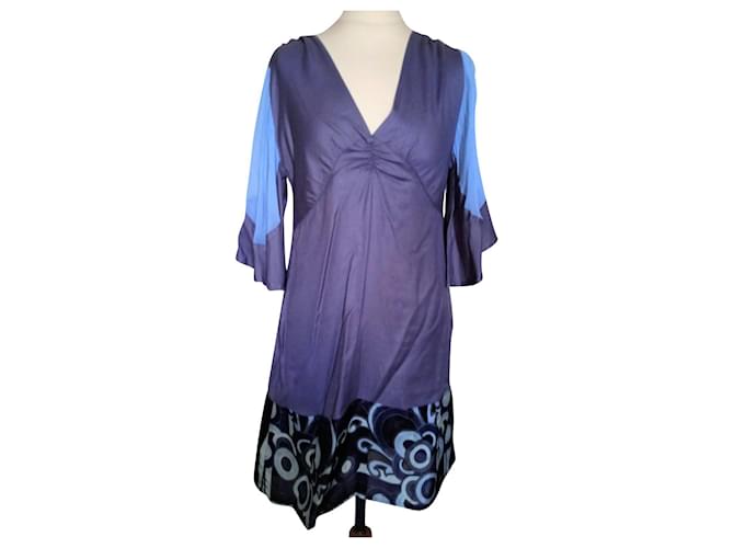 ANTIK BATIK DRESS DRESS BUTTERFLY SLEEVES TM OR 40/42 Prune Viscose  ref.778335