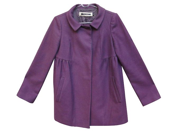 short coat Tara Jarmon size 38 Dark purple
