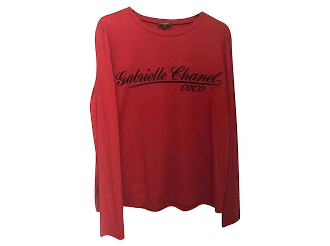 Fall 2017 Long Sleeve Gabrielle Chanel Coco Shirt Red Cotton ref.778353 -  Joli Closet