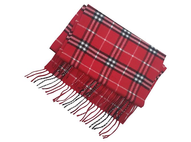 Burberry Sciarpe da uomo Rosso Multicolore Cachemire