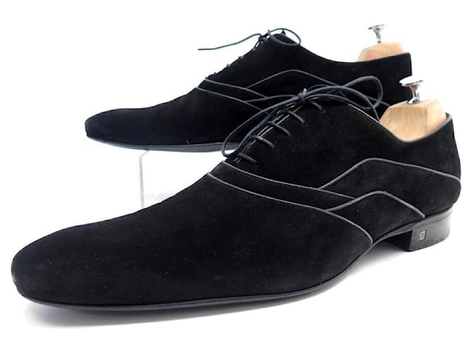 louis vuitton shoes 09.5 43.5 ORANGE SUEDE calf leather VELVET BLACK SHOES  ref.778525