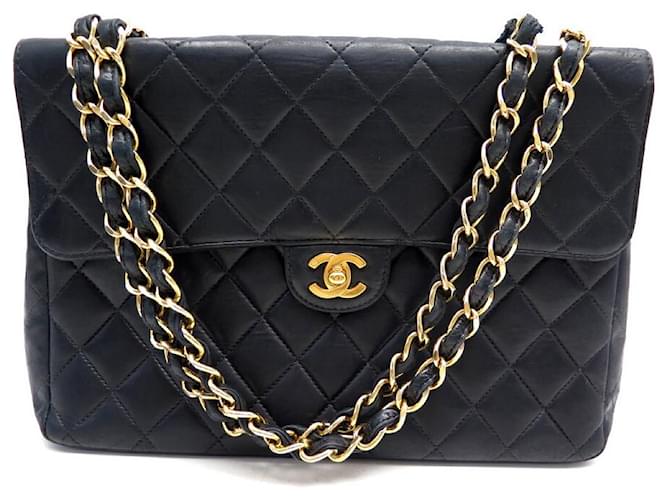 CHANEL JUMBO TIMELESS HANDBAG IN BLACK LEATHER BANDOULIERE LEATHER HAND BAG  ref.778560