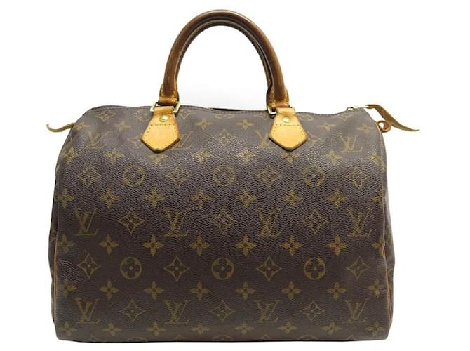 LOUIS VUITTON, a monogram canvas and metallic 'Speedy 30' handbag