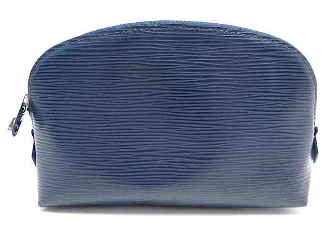 LOUIS VUITTON POUCH COSMETIC POUCH 2015 NAVY BLUE EPI LEATHER POUCH  ref.778574