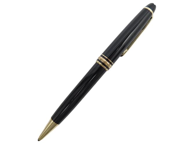 STYLO BILLE MONTBLANC MEISTERSTUCK CLASSIQUE DORE 10883 NOIR BALLPOINT PEN Résine  ref.778577