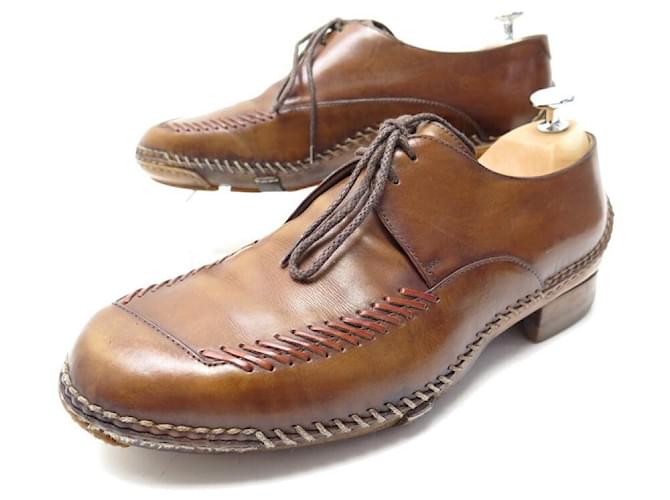 BERLUTI DERBY SHOES 2 carnations 1073 7.5 41.5 IN CAMEL LEATHER SHOES Caramel  ref.778597