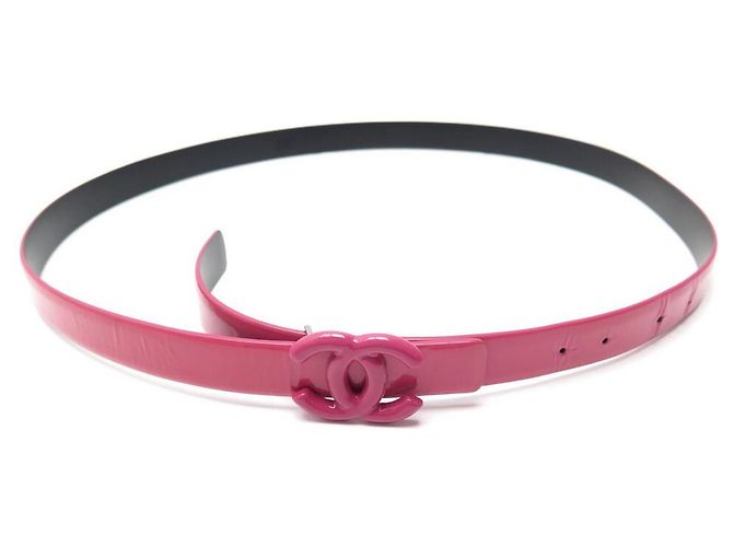 HEBILLA CHANEL CINTURÓN CC T LOGO 90 36 CINTURÓN CHAROL ROSA