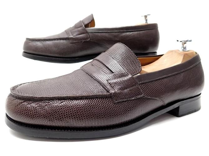 JM WESTON SHOES 180 Church´s Loafers 7.5E 42 LIZARD LEATHER LOAFERS SHOES Brown Exotic leather  ref.778643
