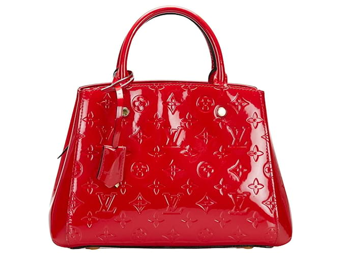 Louis Vuitton - Authenticated Montaigne Handbag - Leather Red Plain for Women, Very Good Condition