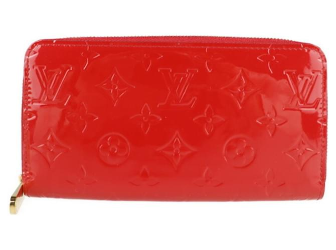 Louis Vuitton Zippy Wallet Cuir vernis Rouge  ref.779436