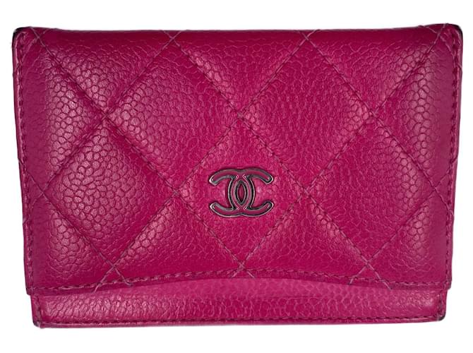 Pink Lambskin Leather Chanel Wallet  ref.779573