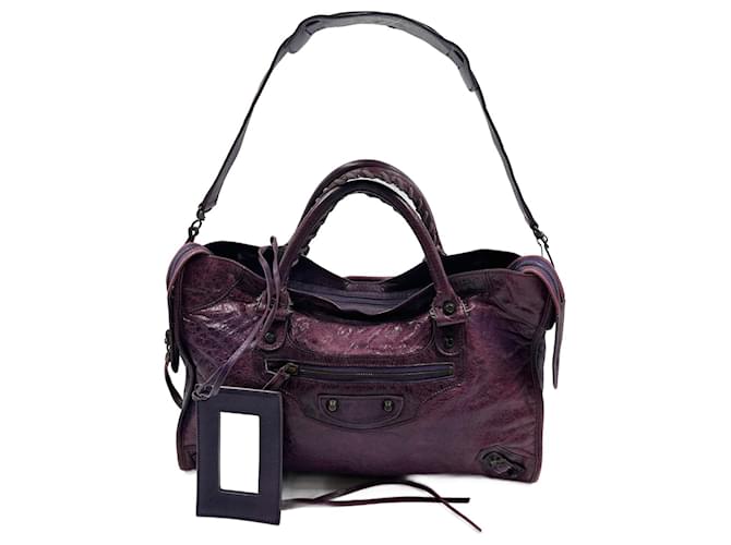 Balenciaga Purple Lambskin City Leather  ref.779577