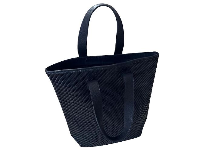 Bolsa Hermès Ahmedabad PM preta de couro e corda Preto