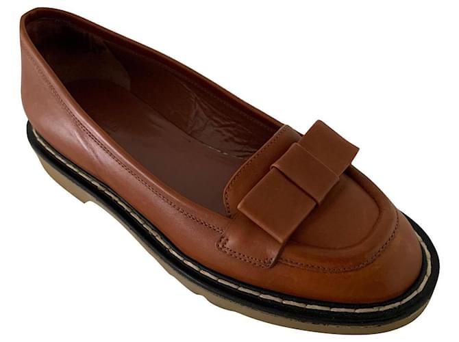 Sonia Rykiel Flats Brown Cognac Leather  ref.779708
