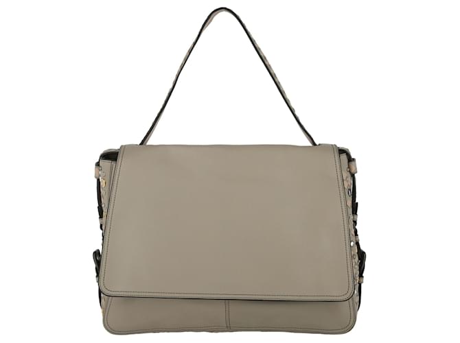 Bottega Veneta Flap Leather Messenger Bag Beige  ref.779853