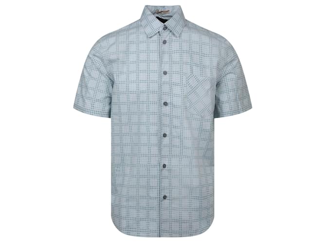 Bottega Veneta Camisa de botão de manga curta Azul Algodão  ref.779968