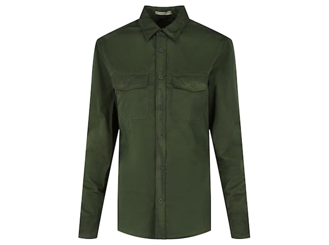 Bottega Veneta Button-Up Shirt Green Cotton  ref.779977