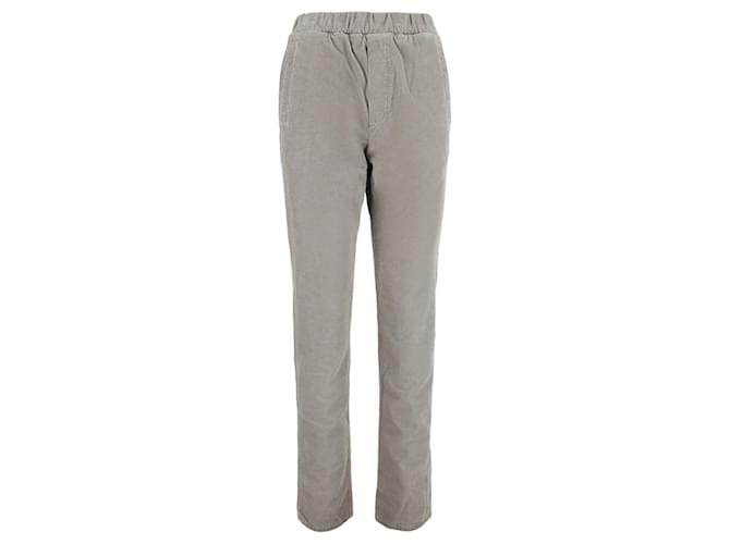 Pantalon en velours côtelé à taille élastique Bottega Veneta Gris  ref.779985