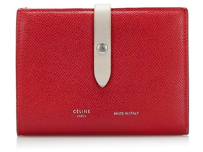 Céline Multifunction Strap Wallet Red Leather Pony-style calfskin  ref.780047