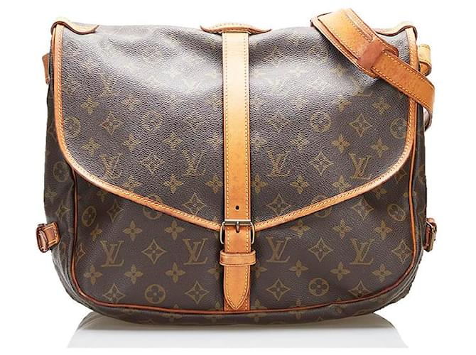 Louis Vuitton Brown Monogram Saumur 35 Cloth ref.956644 - Joli Closet