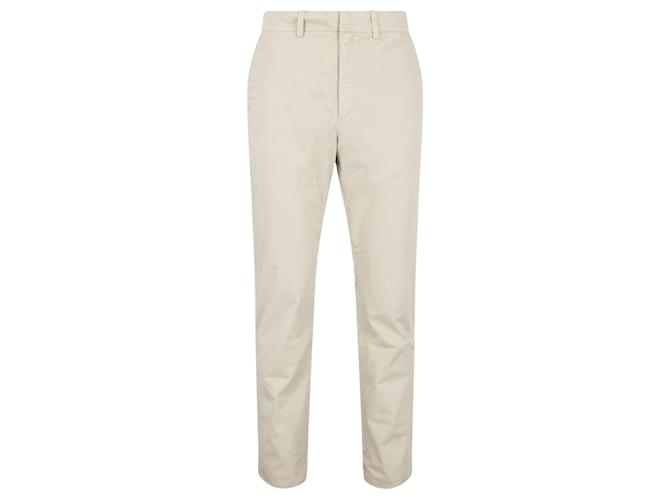 Pantalones de corte slim de Bottega Veneta Blanco Crudo Algodón  ref.780124