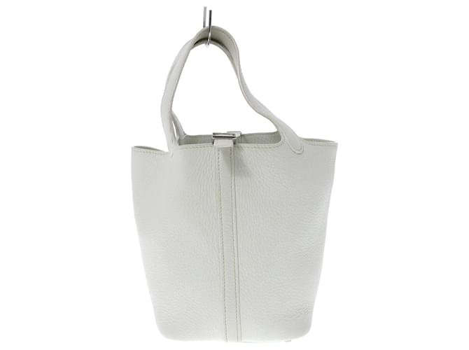 Hermès Picotin White Leather  ref.780357