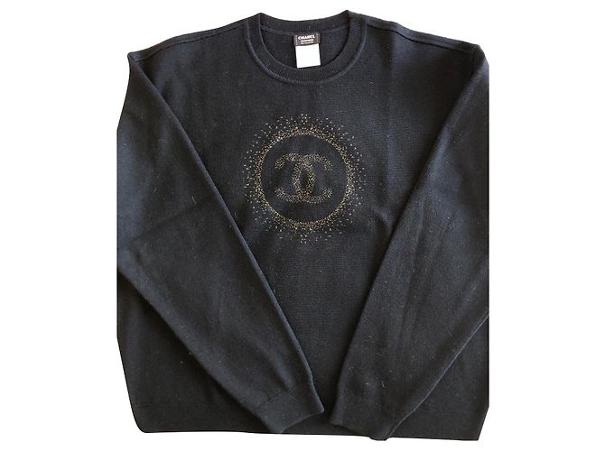 Chanel Strickwaren Schwarz Wolle