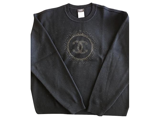 Chanel Knitwear Black Wool  ref.780489