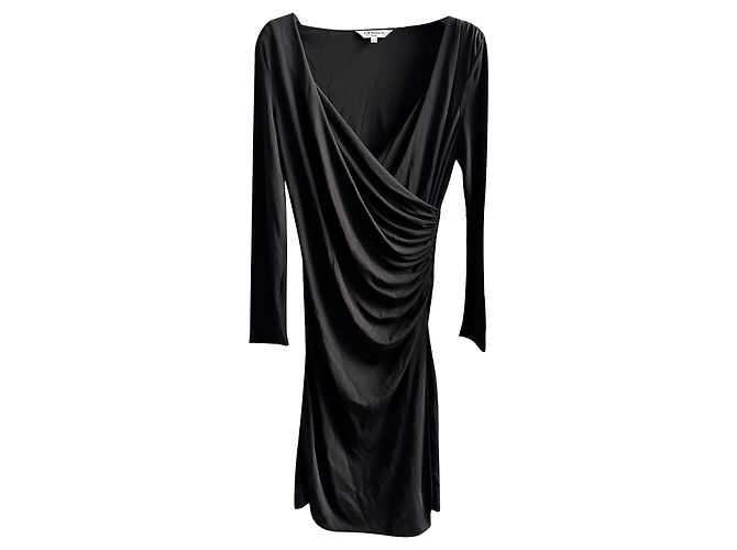 Lk Bennett Schwarzes, drapiertes Kleid aus Viskose