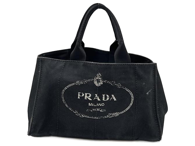 Tote Schwarze Canapa-Tasche von Prada Leinwand  ref.780793