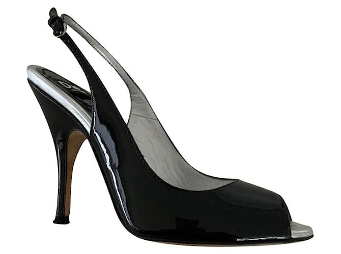 Dolce & Gabbana Des sandales Cuir vernis Noir  ref.780805