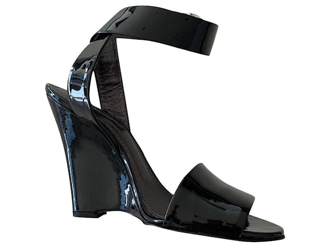 Dolce & Gabbana Des sandales Cuir vernis Noir  ref.780823