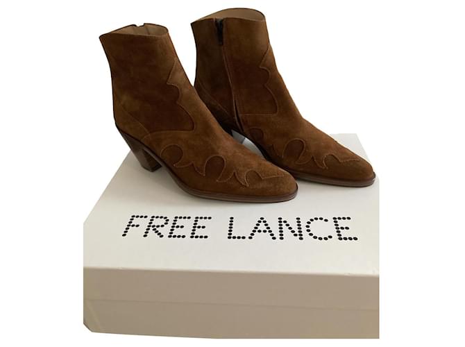 Free Lance Jane7 Cognac Scamosciato  ref.780874