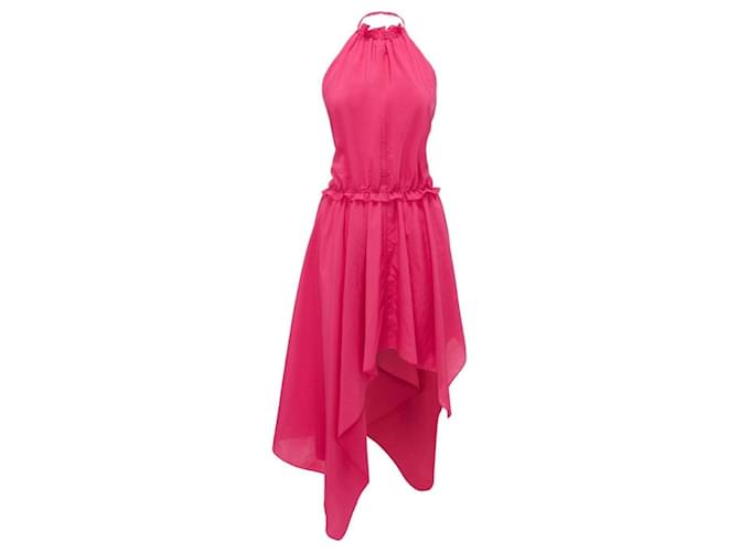 JW Anderson Asymmetrisches Neckholder-Kleid Pink Viskose  ref.780919
