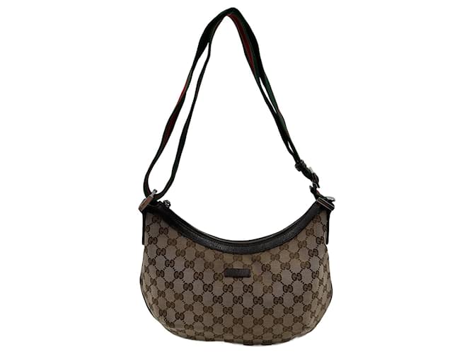 Braune Gucci Messenger Bag aus Segeltuch Leinwand  ref.780951