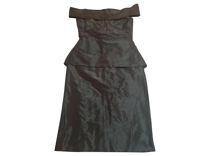 Autre Marque ANTONIO BERARDI silk dress 40 Black  ref.780960