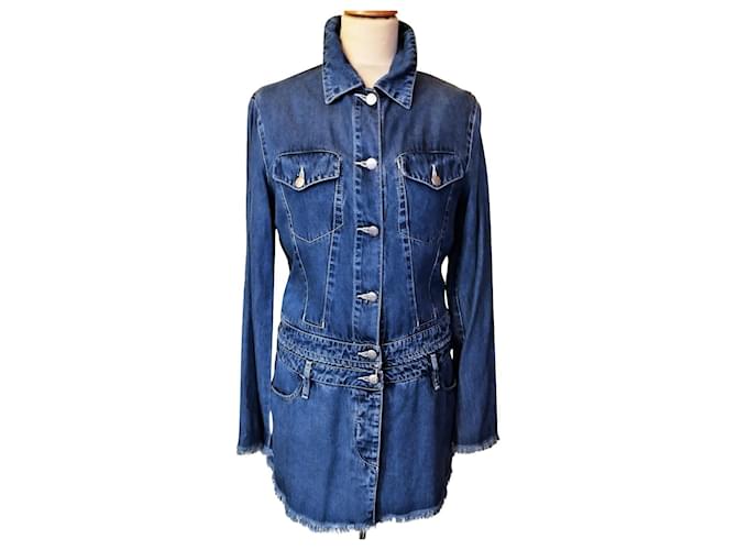Jean Paul Gaultier GAULTIER TRENCH JACKET DRESS AND SKIRT 4 IN 1 CONVERTIBLE COLLECTOR TM OR 40/42 Blue Denim  ref.780980
