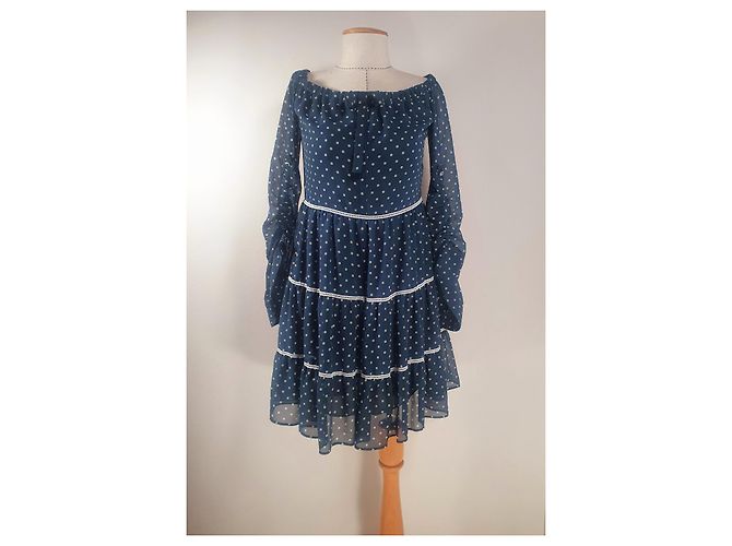 Autre Marque Vestido de bolinhas azul Eureka for Babylon