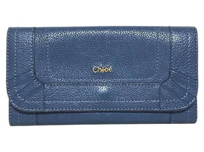 Chloé Alphabet Blue Leather  ref.781191