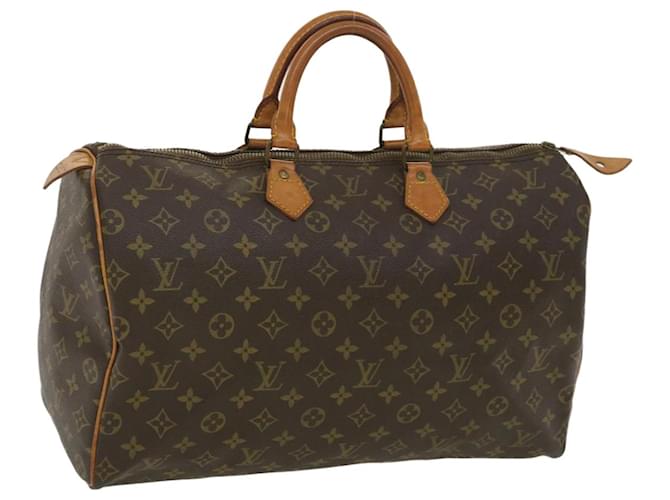 Louis Vuitton Monogram Speedy 40 Bolsa de mão M41522 LV Auth ki2584 Lona  ref.781633