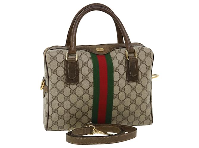 Gucci Beige/Brown GG Supreme Canvas and Leather Ophidia Pouch at 1stDibs