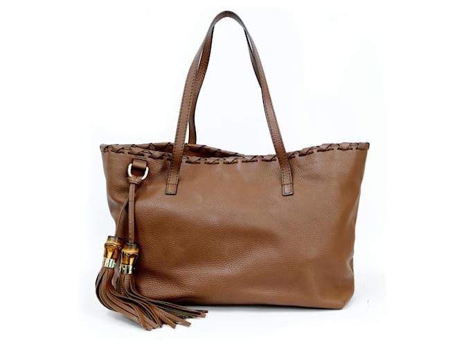 Gucci Bamboo Brown Leather  ref.781796