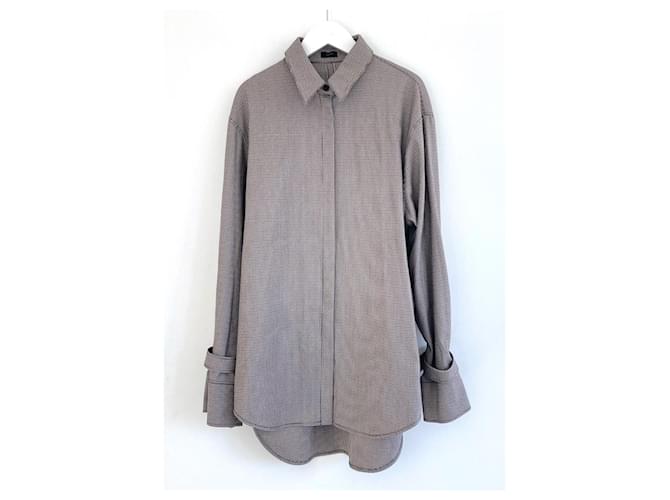 Joseph Renne Mini Dogtooth Suiting shirt Bronze Polyester Wool  ref.781829