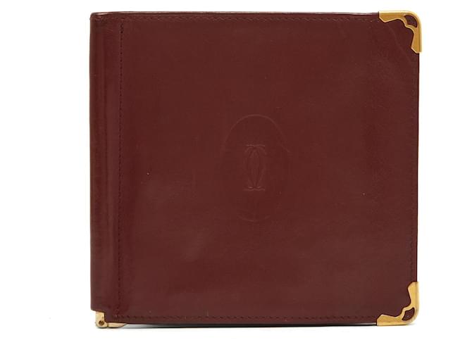 Cartier Bill holder Dark red Leather  ref.781833