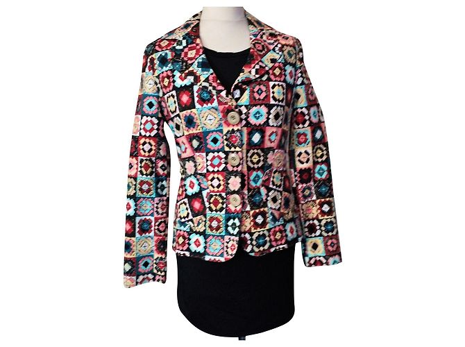MOSCHINO GIACCA DONNA PATCHWORK S 38/40 Multicolore