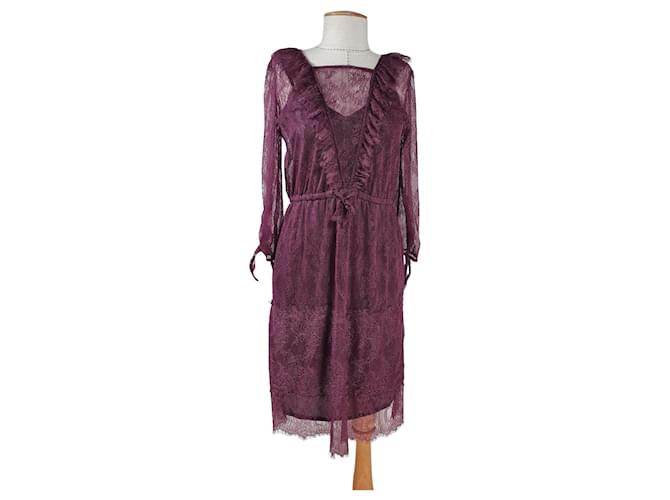 Day Birger & Mikkelsen Dresses Dark purple Polyester Polyamide  ref.781915