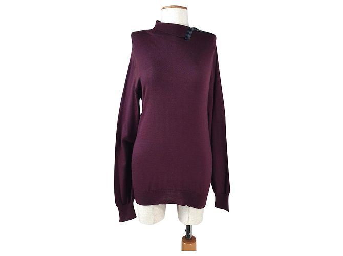 Maglione Patrizia Pepe in lana merino rosso scuro Bordò