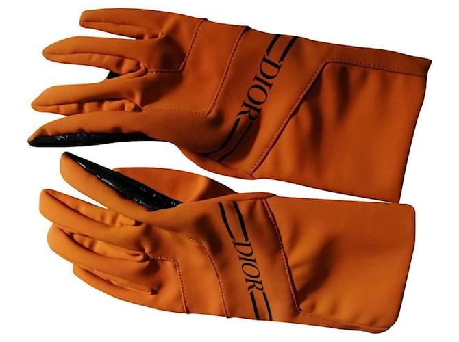 Dior Gloves Orange Polyamide  ref.782225
