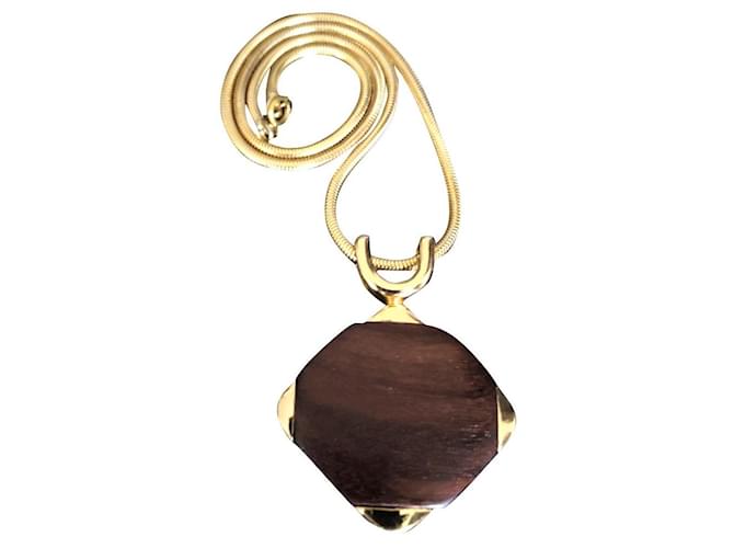 Christian Dior Necklaces Dark brown Wood  ref.782504