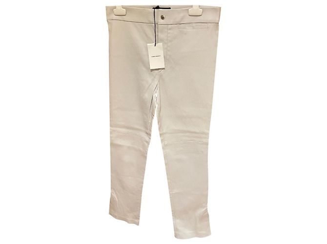 Calças Isabel Marant em couro stretch cinza